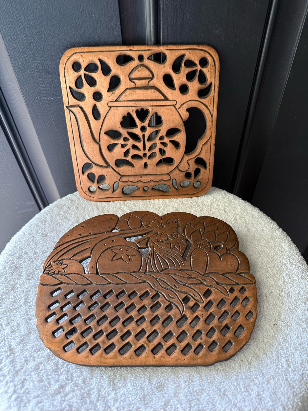 1980’s Cast Iron Copper Trivets by HiMark